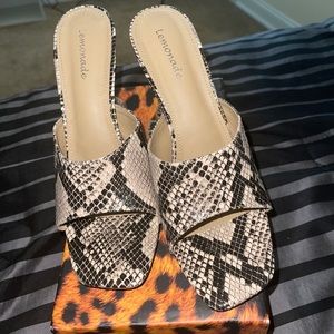 Snake skin mules size 10